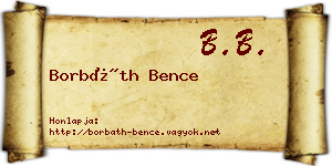 Borbáth Bence névjegykártya