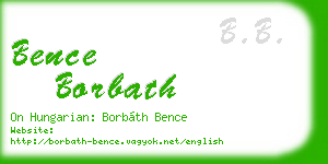 bence borbath business card